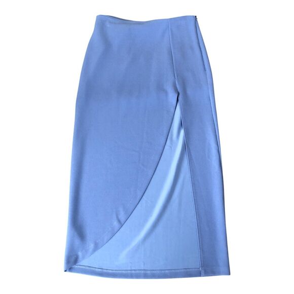 Abercrombie &‎ Fitch Spring Summer Sexy Blue High Slit Midi Skirt Women's Sz M - Picture 1 of 10